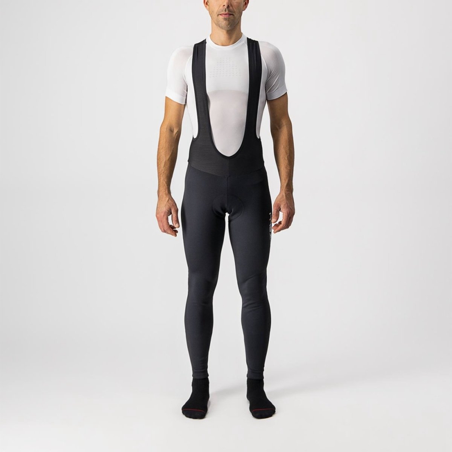 Castelli ENTRATA WIND Men Bib Tights Black | 9317-WUOYK