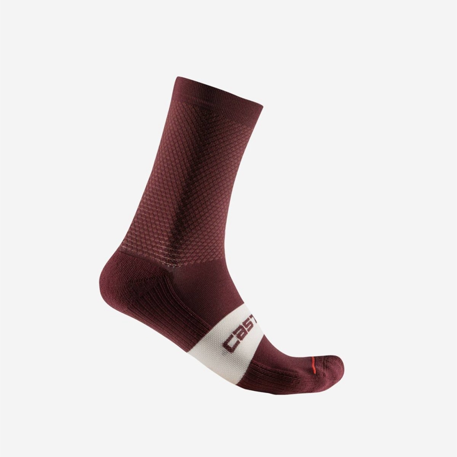 Castelli ESPRESSO 15 Men Socks Deep Burgundy | 3981-FDXEC