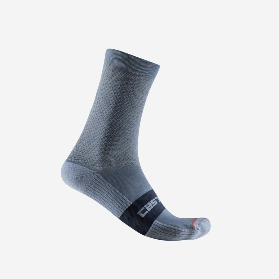 Castelli ESPRESSO 15 Men Socks Light Grey Blue | 0256-IFDQT