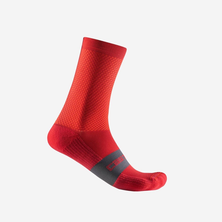 Castelli ESPRESSO 15 Men Socks Red | 8973-SAHCI