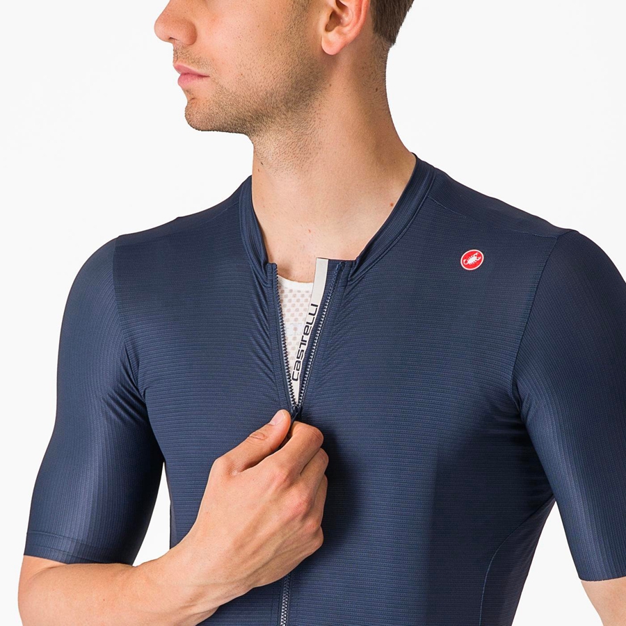 Castelli ESPRESSO Men Jersey Blue / Silver | 4690-YKDEB