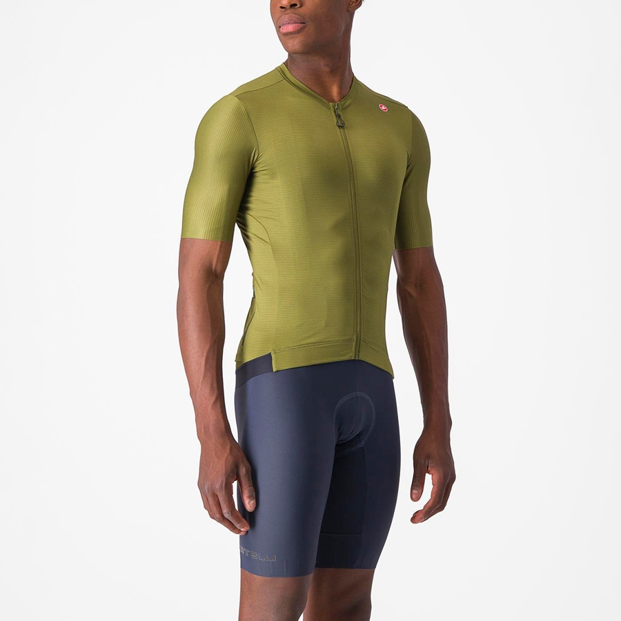 Castelli ESPRESSO Men Jersey Olive / Light Green | 5176-PDTAL