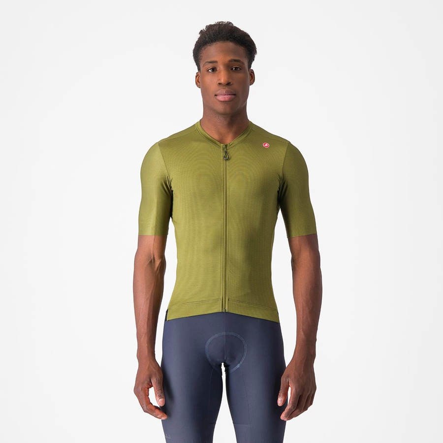 Castelli ESPRESSO Men Jersey Olive / Light Green | 5176-PDTAL