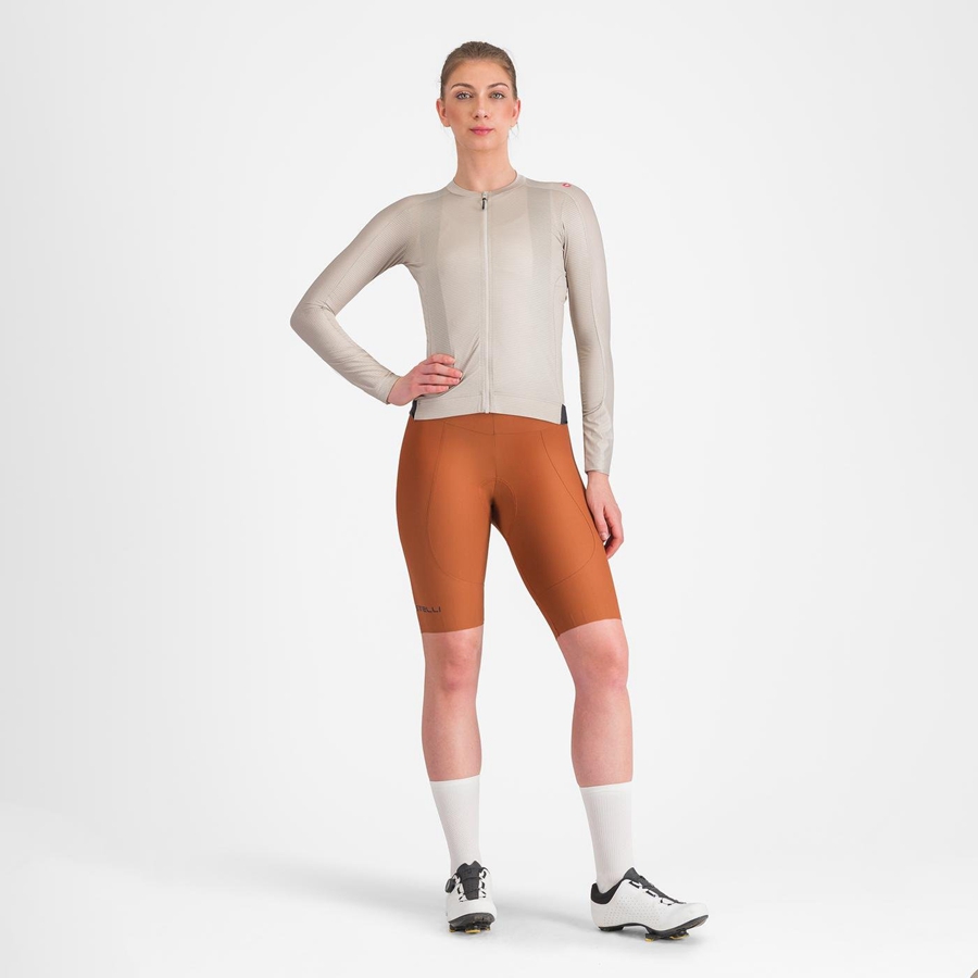 Castelli ESPRESSO W DT Women Bib Shorts Beige | 4630-QYFNO