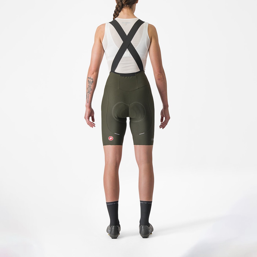 Castelli ESPRESSO W DT Women Bib Shorts Deep Green | 9078-WNYSU