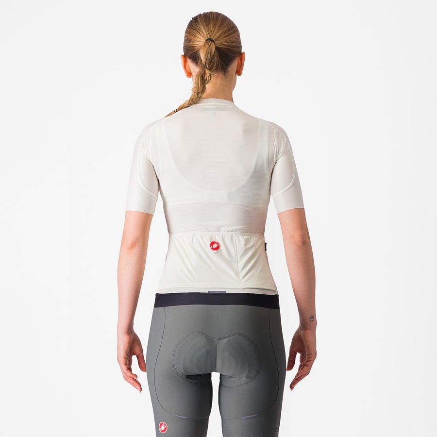 Castelli ESPRESSO W Women Jersey White / Dark Grey | 4305-PUAKN