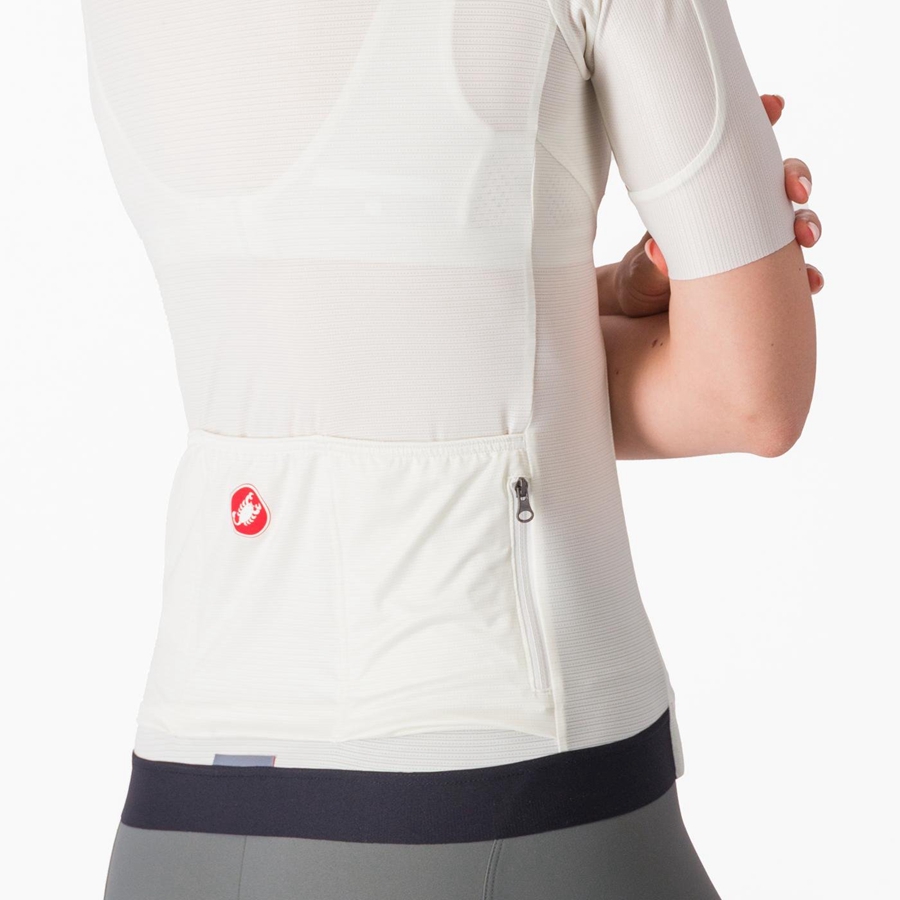 Castelli ESPRESSO W Women Jersey White / Dark Grey | 4305-PUAKN