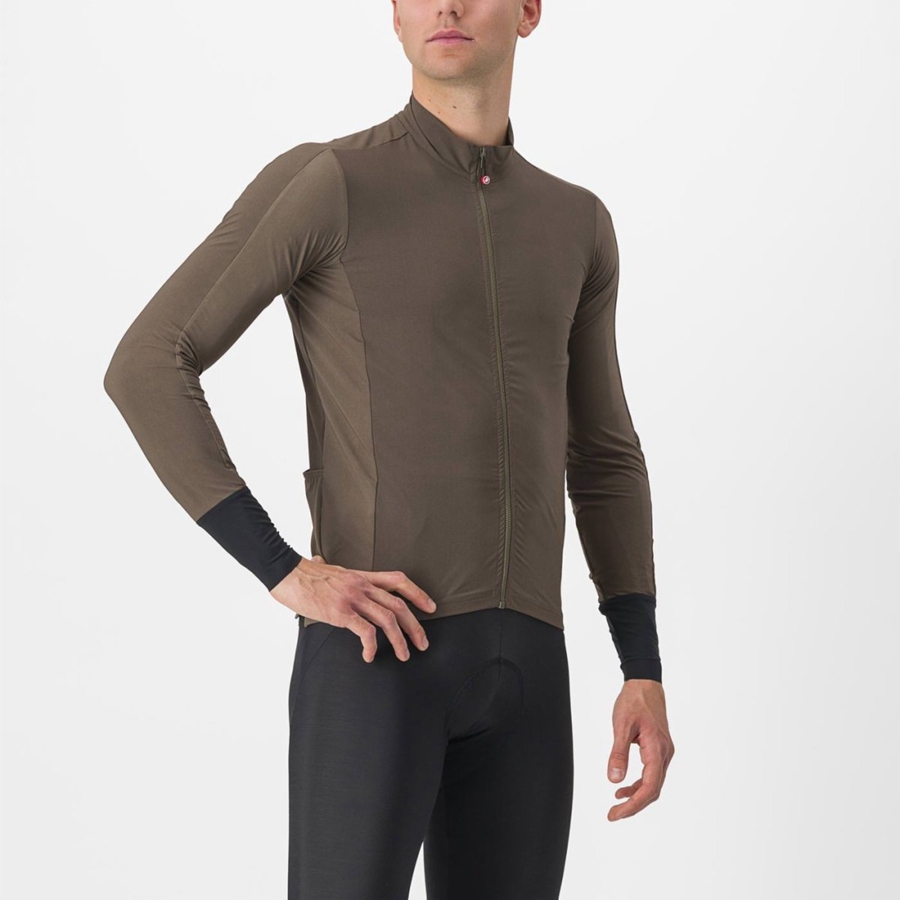 Castelli FLIGHT AIR Men Jersey Brown | 6304-HVIUL