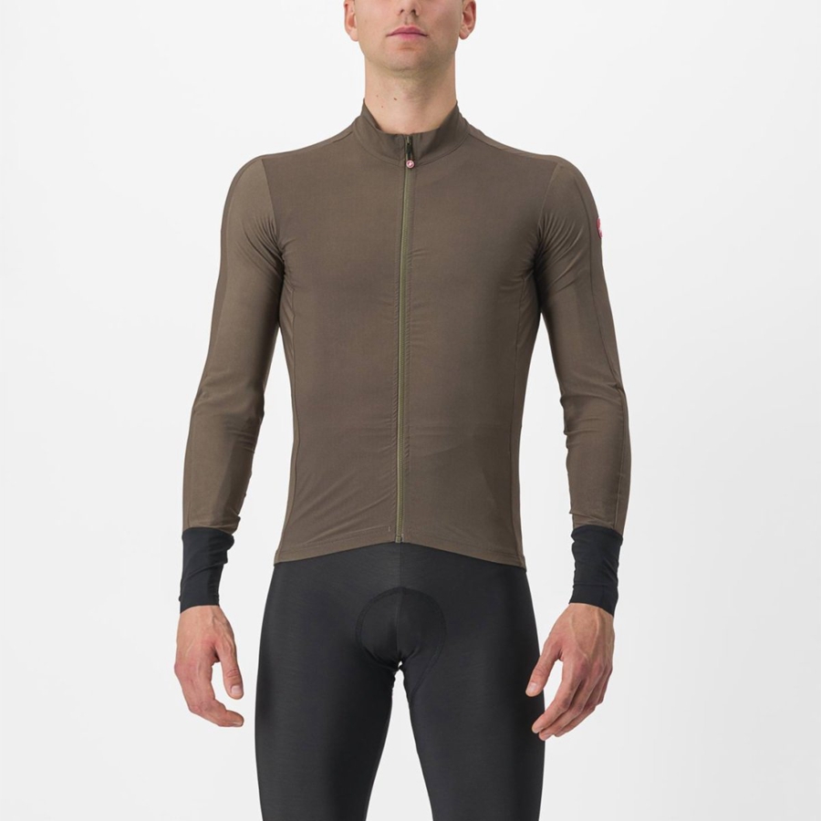 Castelli FLIGHT AIR Men Jersey Brown | 6304-HVIUL