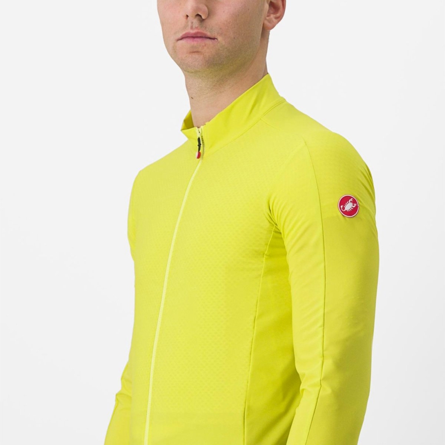 Castelli FLIGHT AIR Men Jersey Yellow | 8597-UZVAK