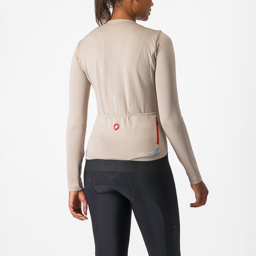 Castelli FLY LS W Women Jersey Grey | 0259-IXZTM