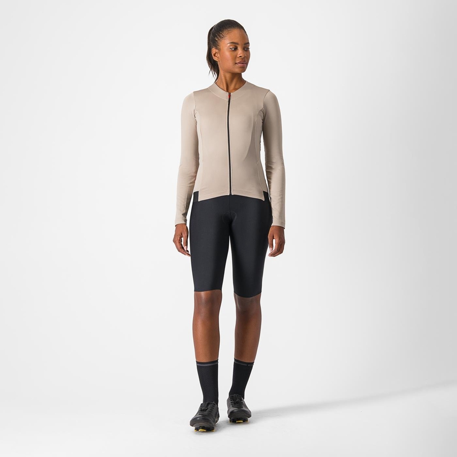 Castelli FLY LS W Women Jersey Grey | 0259-IXZTM