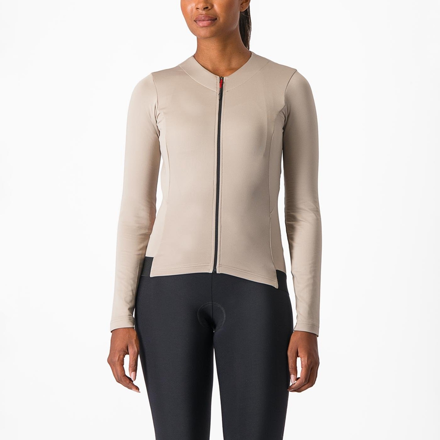 Castelli FLY LS W Women Jersey Grey | 0259-IXZTM