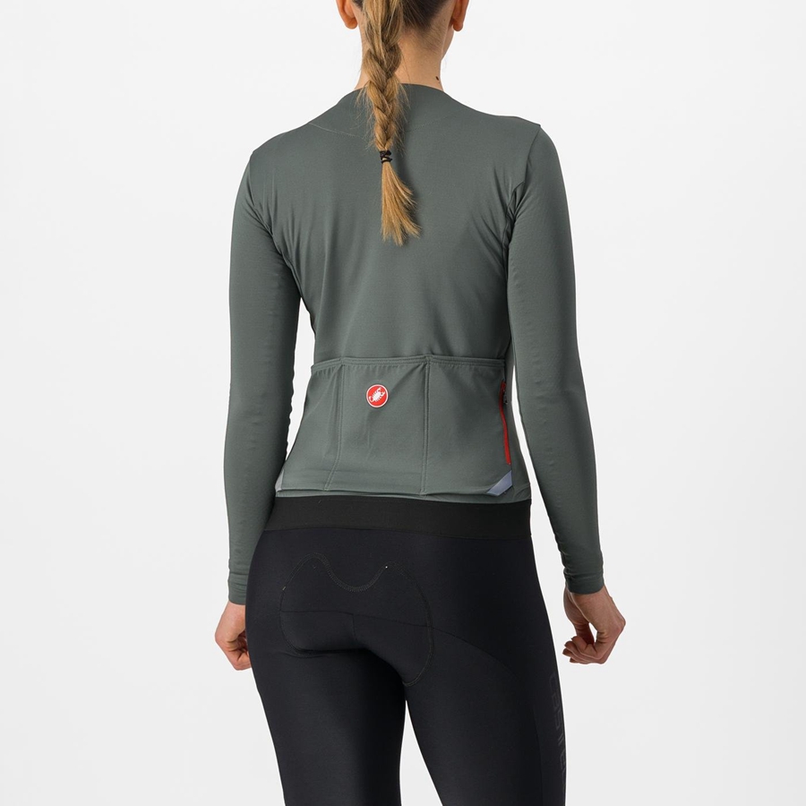 Castelli FLY LS W Women Jersey Grey | 0264-IXYNS