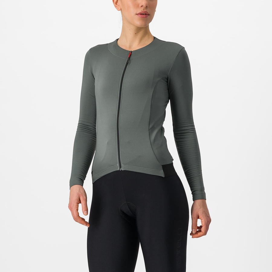 Castelli FLY LS W Women Jersey Grey | 0264-IXYNS