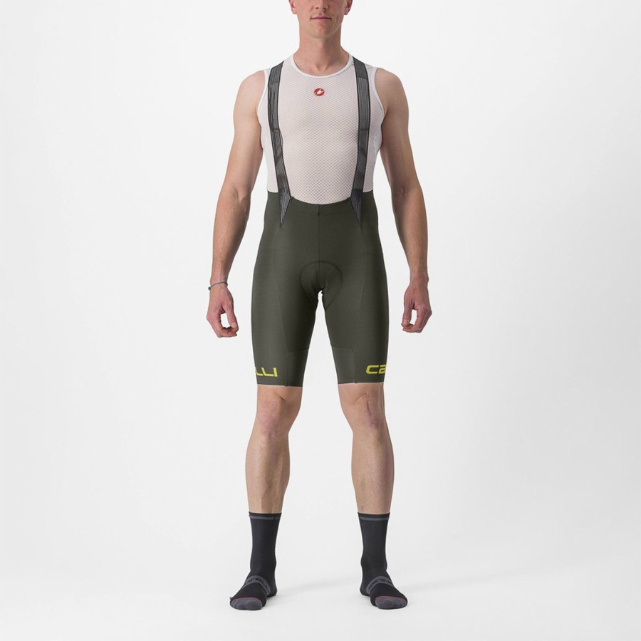 Castelli FREE AERO RC CLASSIC Men Bib Shorts Deep Green | 4025-TDIVN