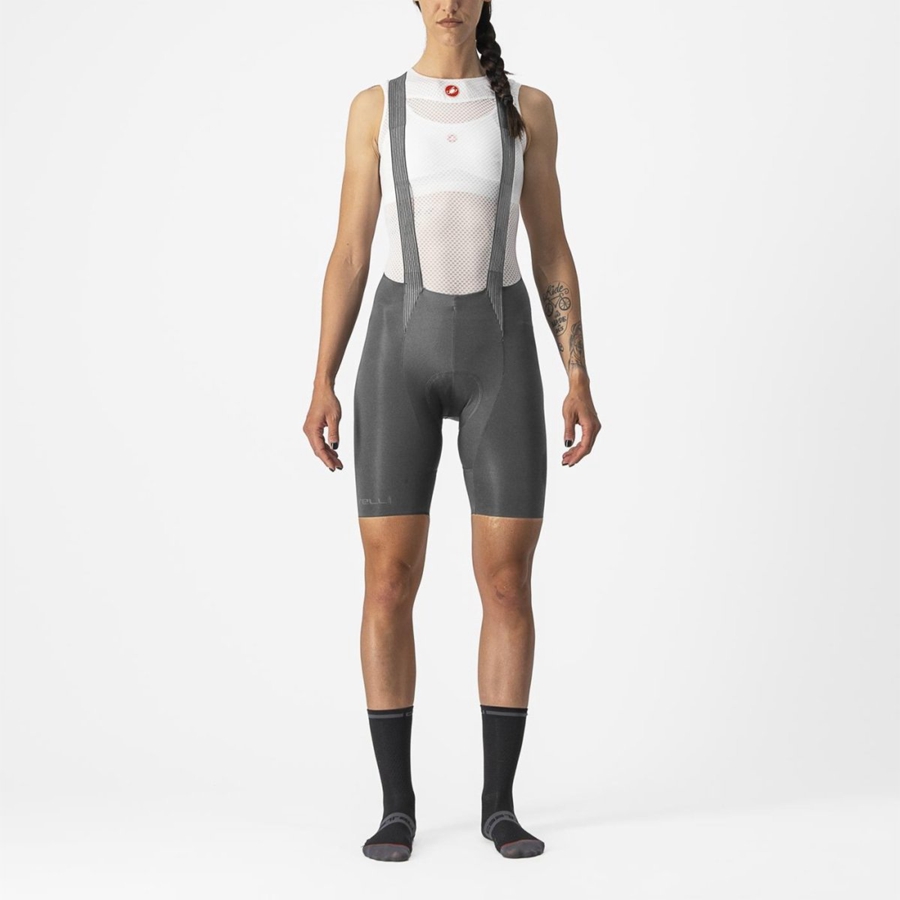 Castelli FREE AERO RC W Women Bib Shorts Grey | 0251-LHSKD