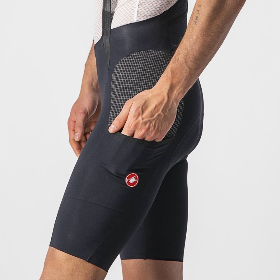 Castelli FREE UNLIMITED Men Bib Shorts Black | 3709-LZOYP