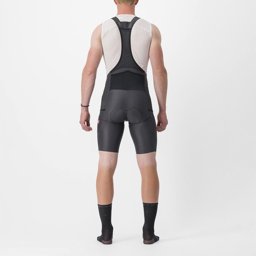 Castelli FREE UNLIMITED Men Bib Shorts Dark Grey | 8746-PHQMX