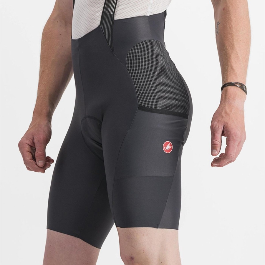 Castelli FREE UNLIMITED Men Bib Shorts Dark Grey | 8746-PHQMX