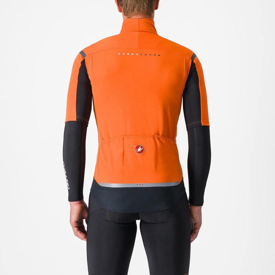 Castelli GABBA RoS 2 Men Jackets Red Orange / Dark Grey | 9025-ZACFW