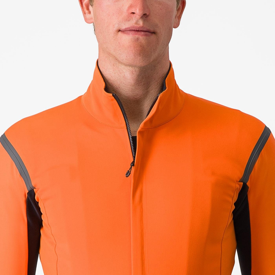 Castelli GABBA RoS 2 Men Jackets Red Orange / Dark Grey | 9025-ZACFW