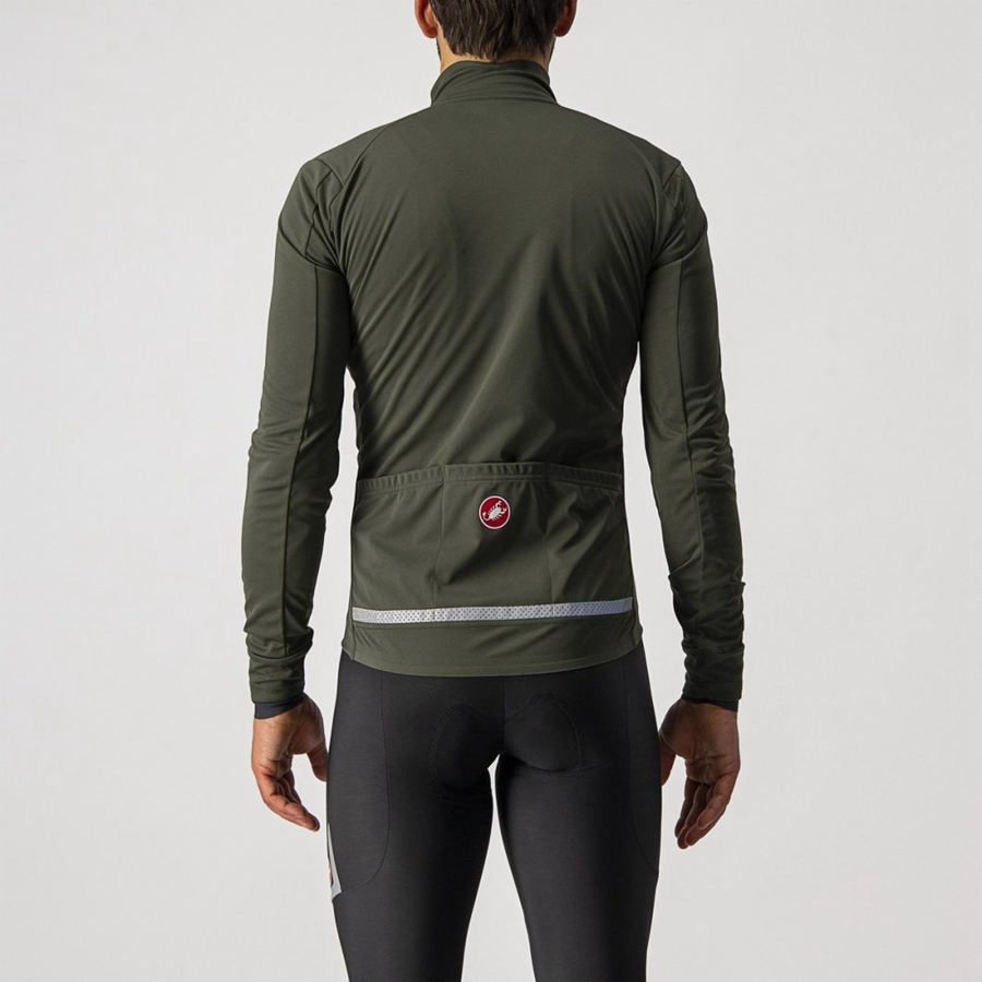 Castelli GO Men Jackets Green / Red | 3561-EQTKC