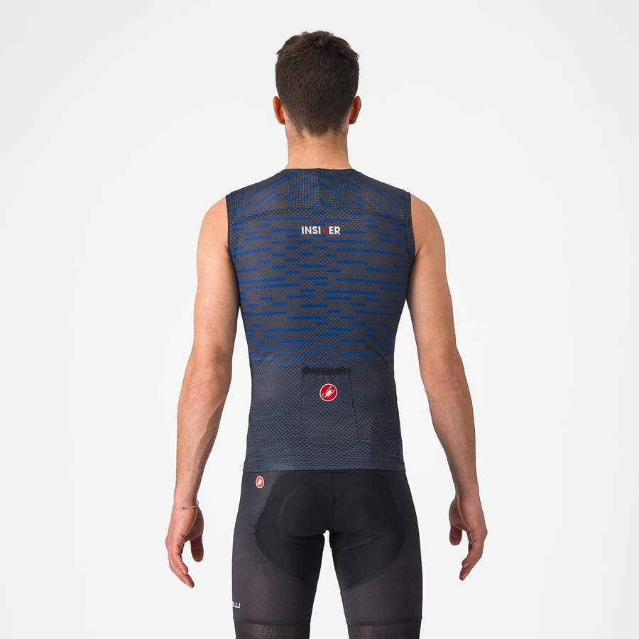 Castelli INSIDER SLEEVELESS Men Jersey Blue | 6923-QIVUA