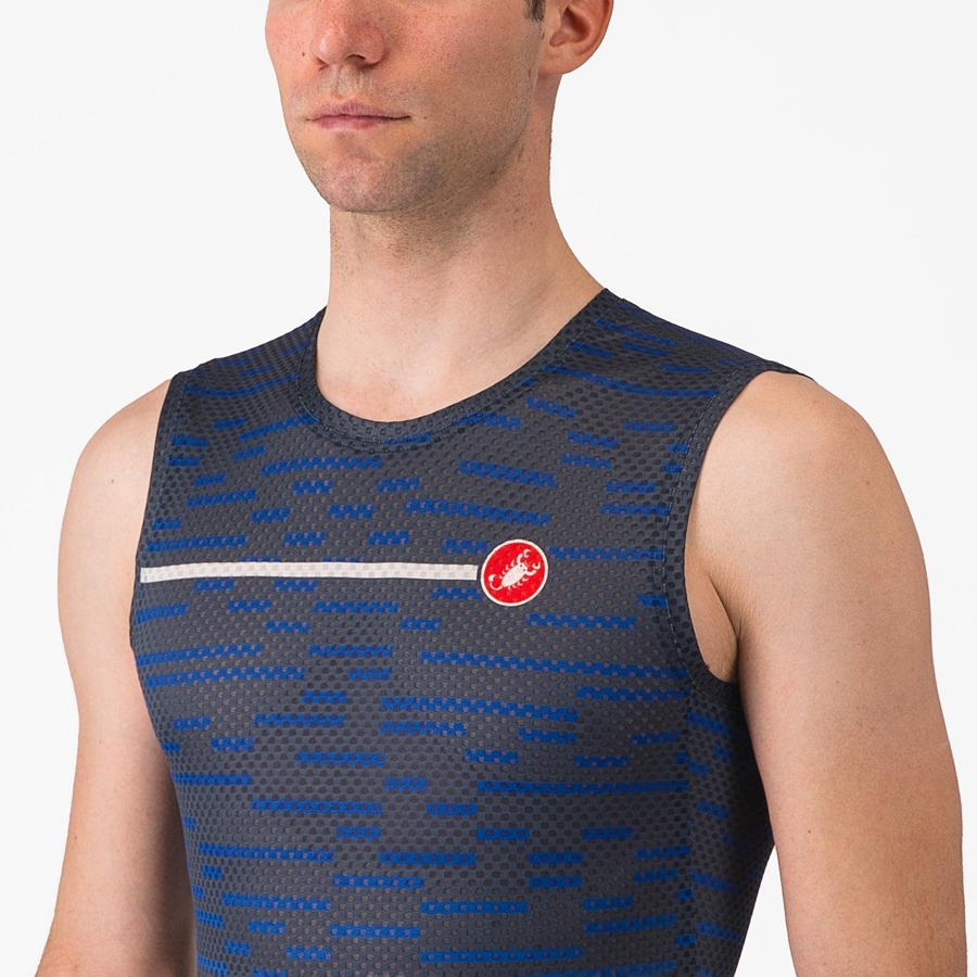 Castelli INSIDER SLEEVELESS Men Jersey Blue | 6923-QIVUA