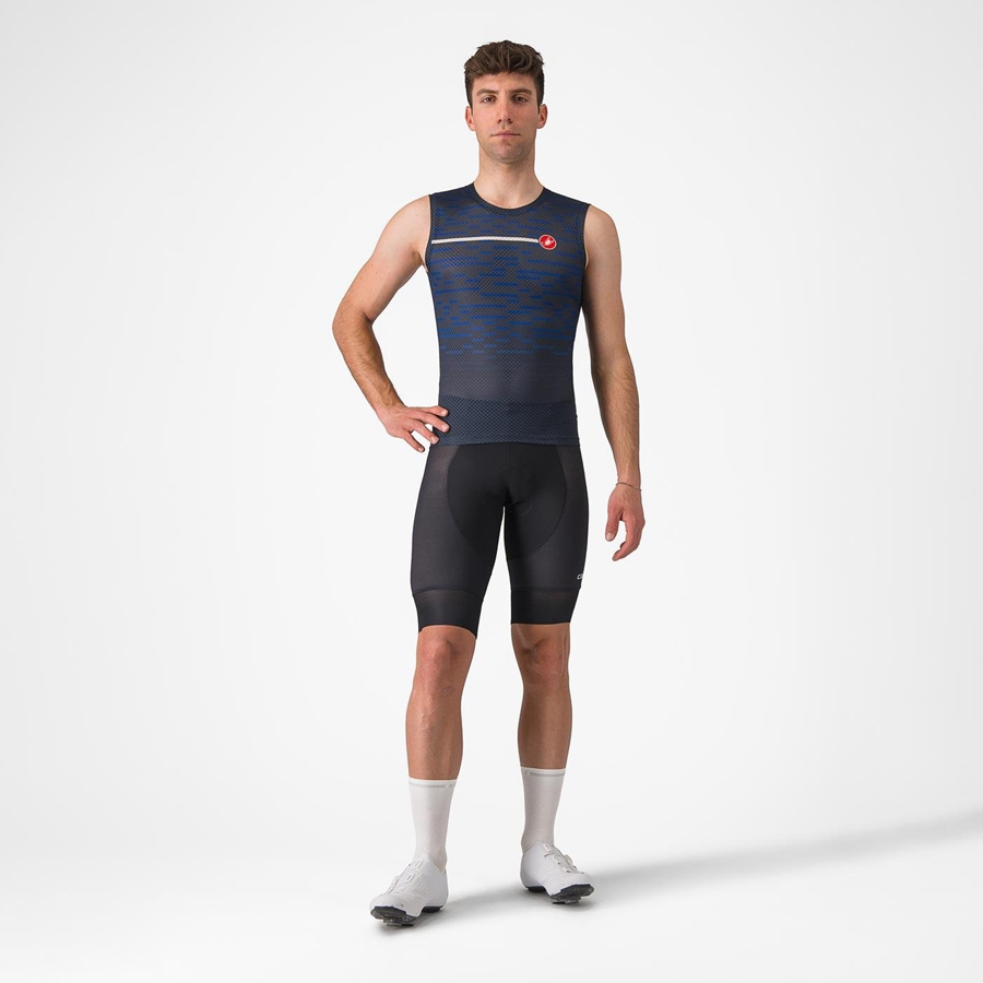 Castelli INSIDER SLEEVELESS Men Jersey Blue | 6923-QIVUA