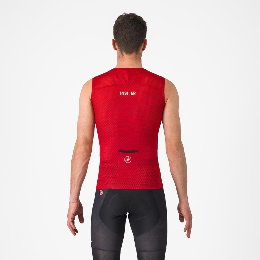 Castelli INSIDER SLEEVELESS Men Jersey Dark Red | 5073-OIKEN