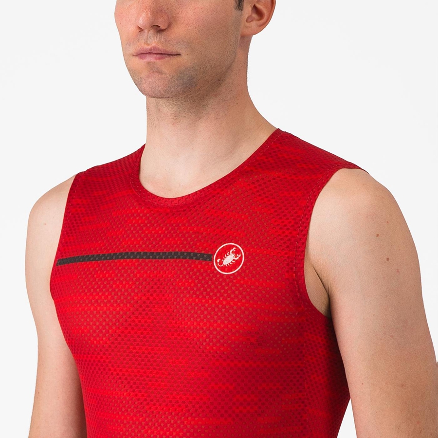 Castelli INSIDER SLEEVELESS Men Jersey Dark Red | 5073-OIKEN