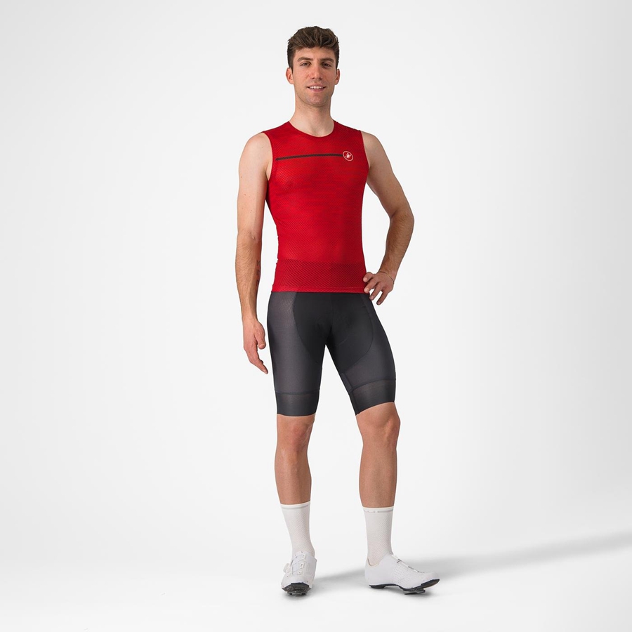 Castelli INSIDER SLEEVELESS Men Jersey Dark Red | 5073-OIKEN