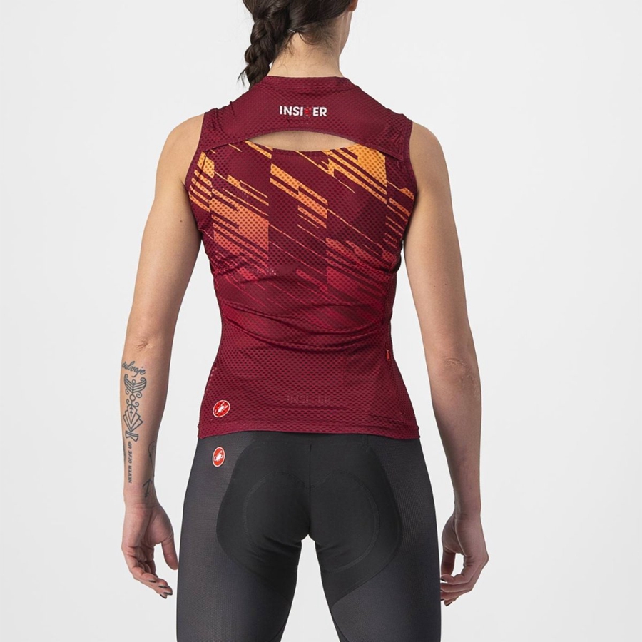 Castelli INSIDER W SLEEVELESS Women Jersey Burgundy | 9472-QOCGN