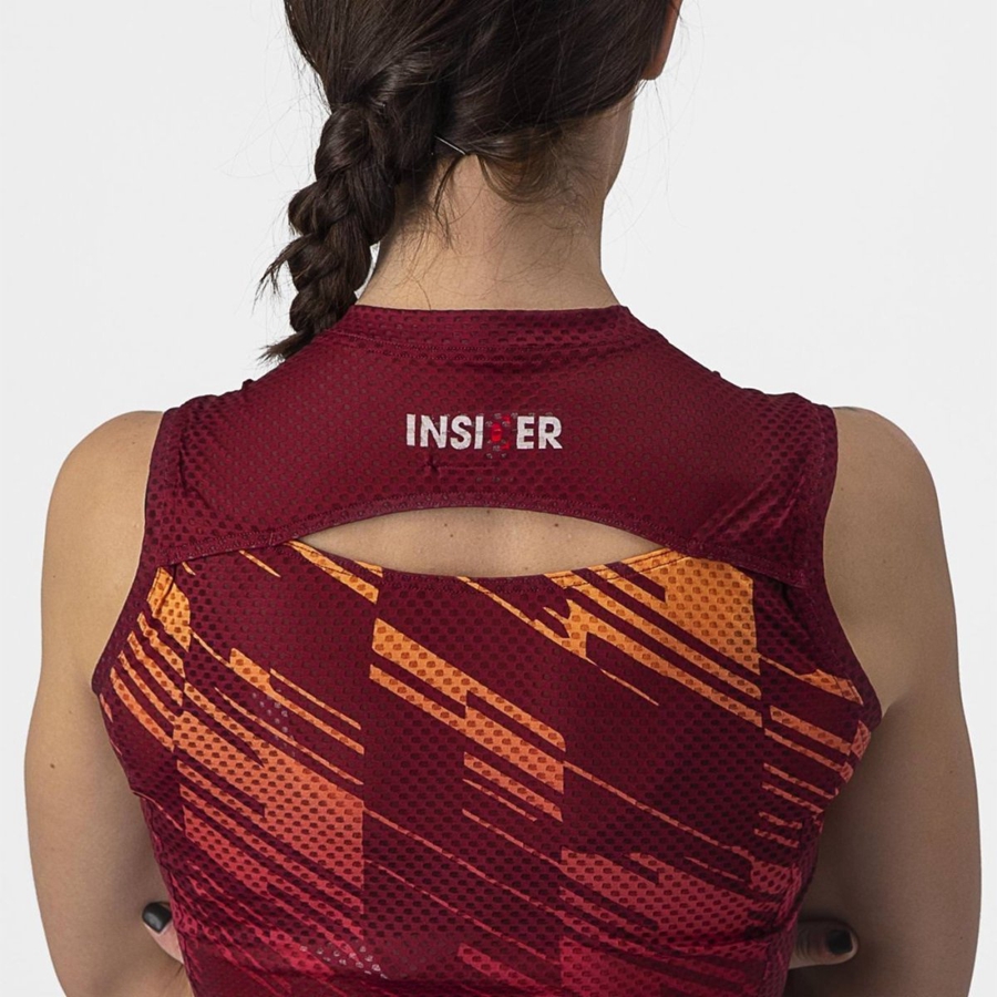 Castelli INSIDER W SLEEVELESS Women Jersey Burgundy | 9472-QOCGN