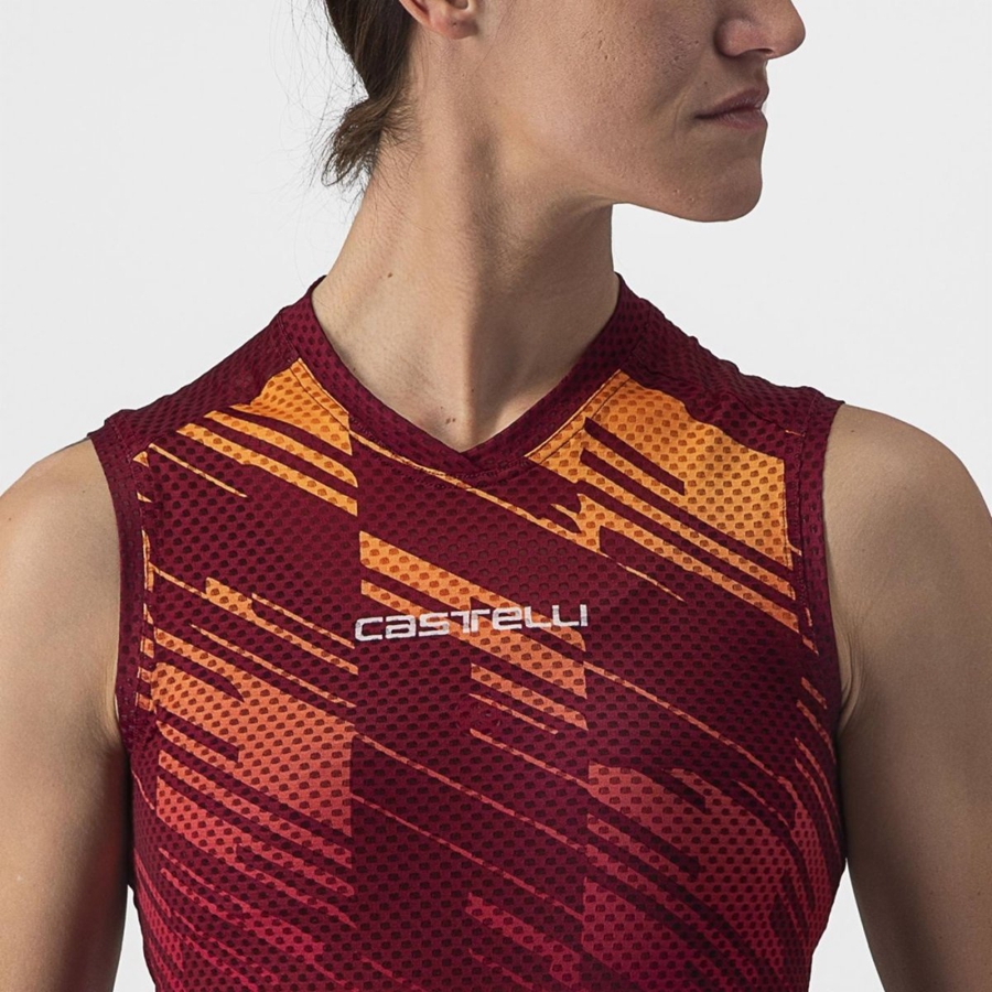 Castelli INSIDER W SLEEVELESS Women Jersey Burgundy | 9472-QOCGN