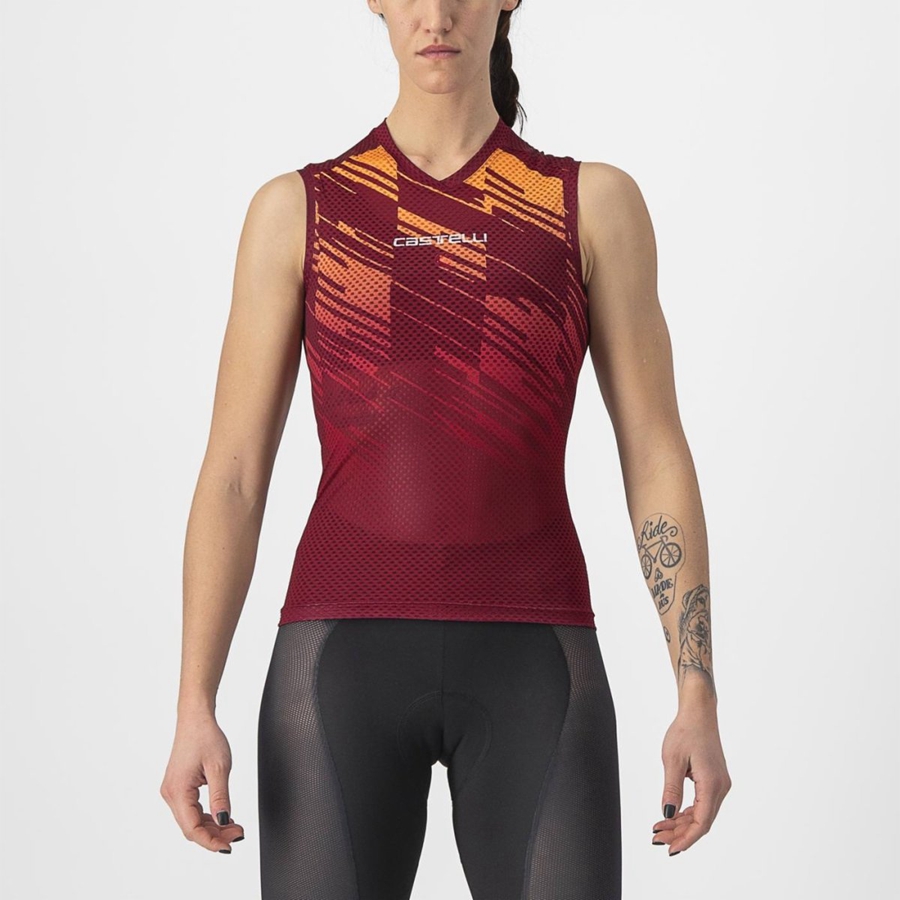 Castelli INSIDER W SLEEVELESS Women Jersey Burgundy | 9472-QOCGN