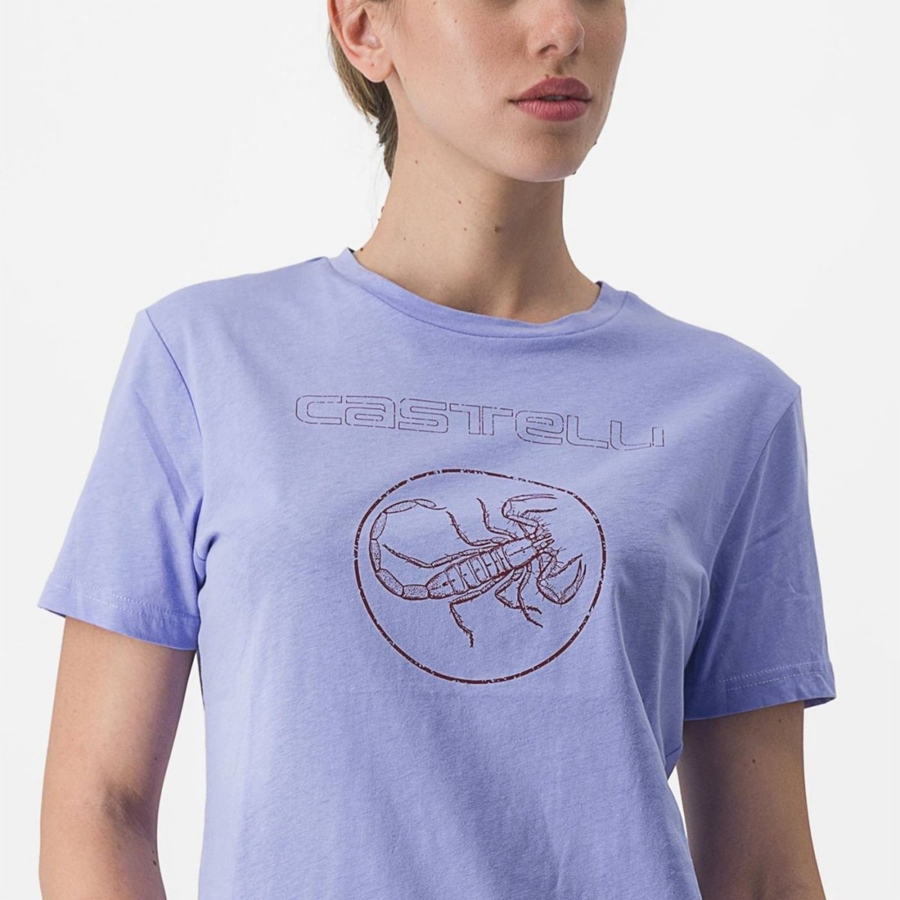 Castelli PEDALARE TEE Women Casual Purple White | 3519-KXDEF