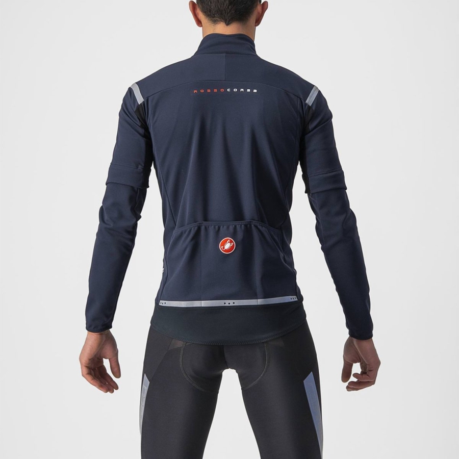 Castelli PERFETTO RoS 2 CONVERTIBLE Men Jackets Blue / Silver | 9245-RSBAJ