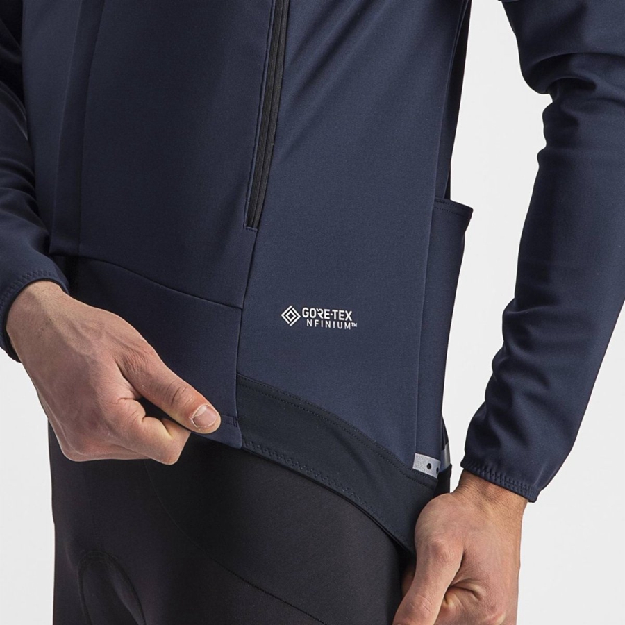 Castelli PERFETTO RoS 2 CONVERTIBLE Men Jackets Blue / Silver | 9245-RSBAJ