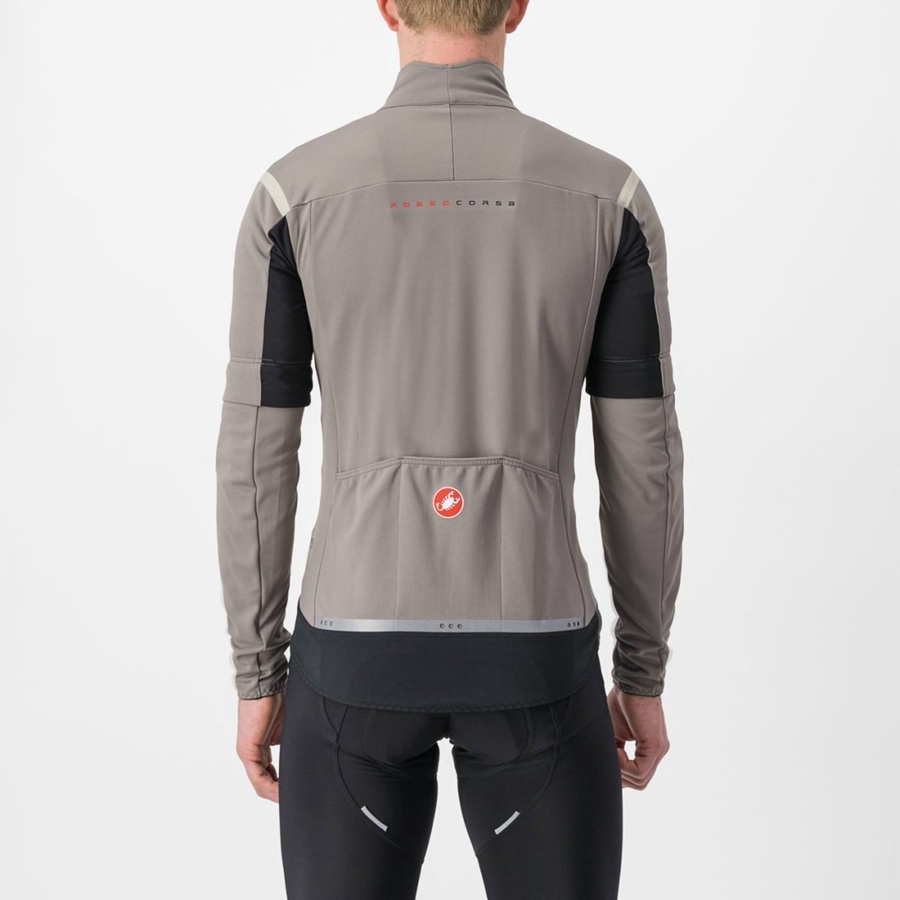 Castelli PERFETTO RoS 2 CONVERTIBLE Men Jackets Grey / Khaki Grey | 4835-NOJWS