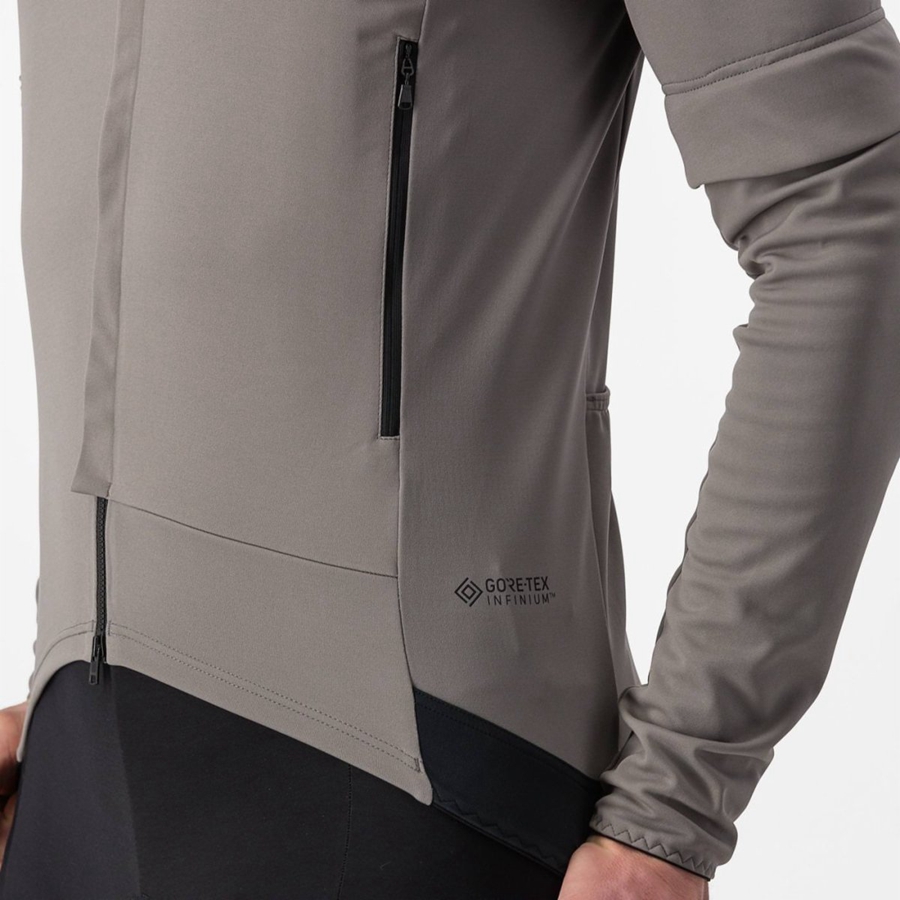 Castelli PERFETTO RoS 2 CONVERTIBLE Men Jackets Grey / Khaki Grey | 4835-NOJWS