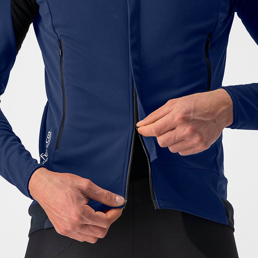 Castelli PERFETTO RoS 2 Men Jackets Blue / Silver | 8976-CWMTQ