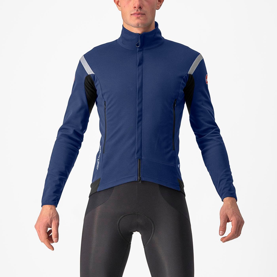 Castelli PERFETTO RoS 2 Men Jackets Blue / Silver | 8976-CWMTQ