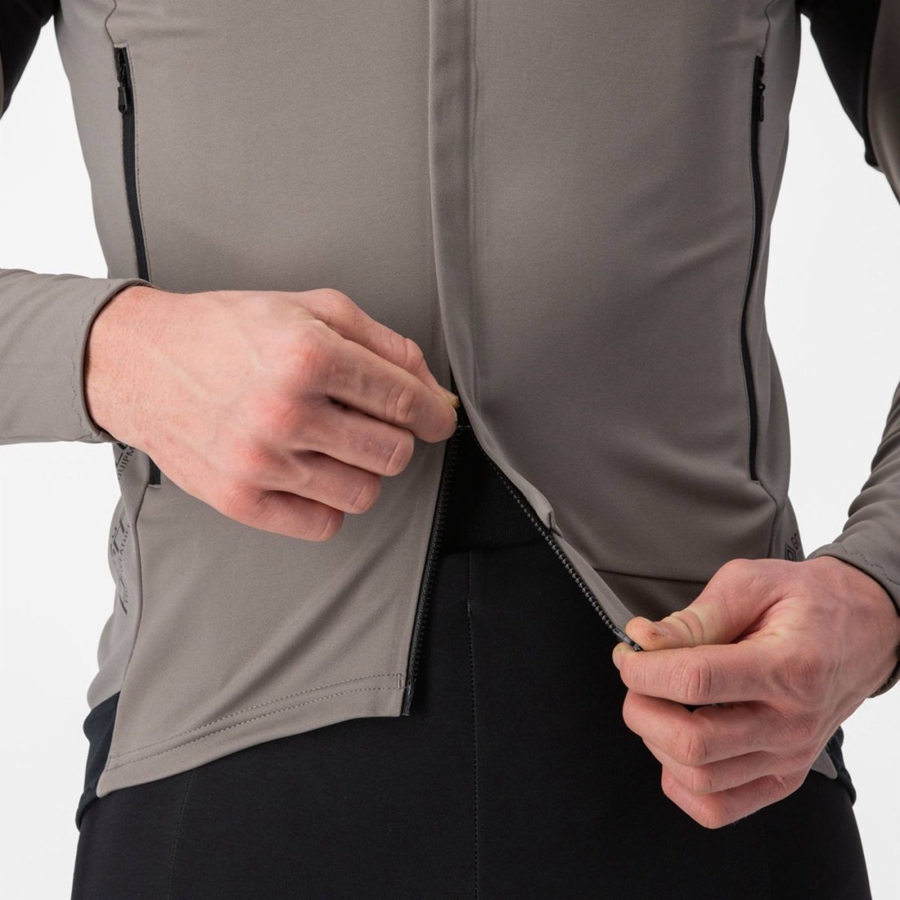 Castelli PERFETTO RoS 2 Men Jackets Grey / Khaki Grey | 7634-UXPRQ