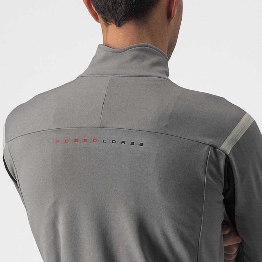 Castelli PERFETTO RoS 2 Men Jackets Grey / Khaki Grey | 7634-UXPRQ