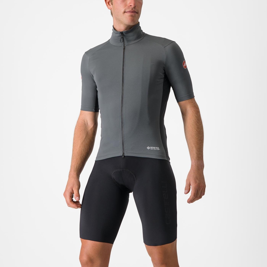 Castelli PERFETTO RoS 2 WIND Men Jackets Grey | 0368-HUTFR