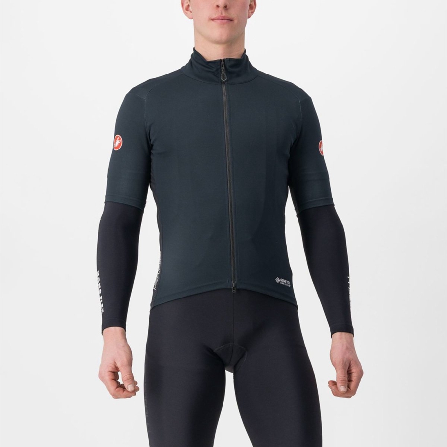 Castelli PERFETTO RoS 2 WIND Men Jackets Black | 6359-MRPAE