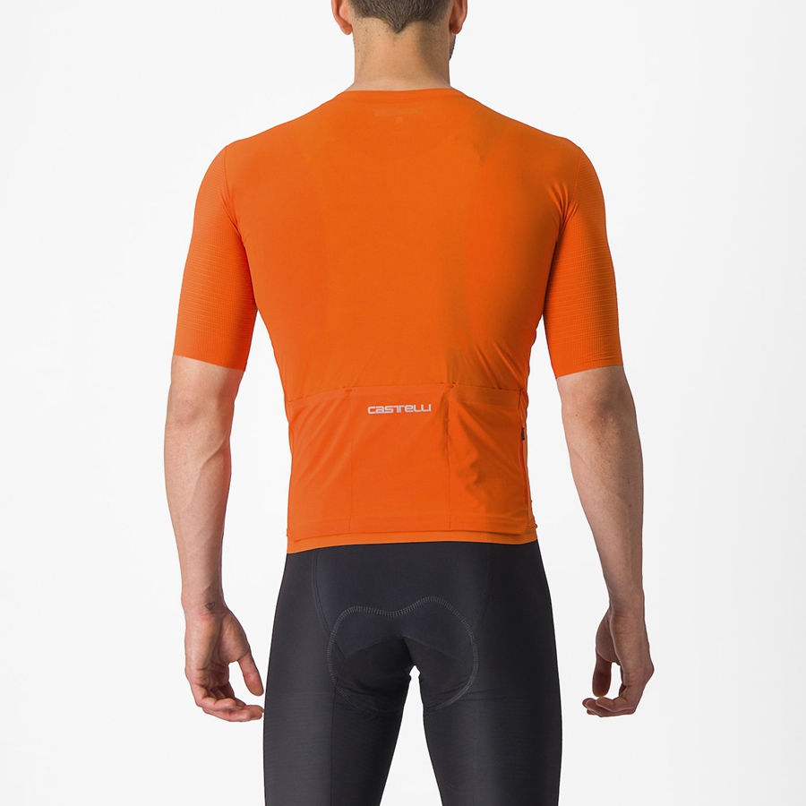 Castelli PREMIO Men Jersey Orange Red | 2534-THQXD