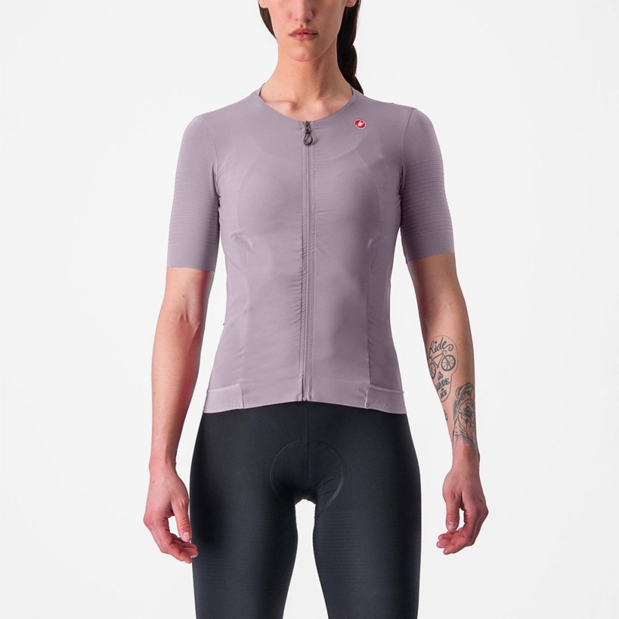 Castelli PREMIO W Women Jersey Purple White | 5972-RFVYZ